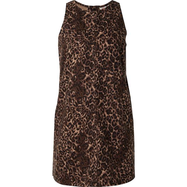 90s Sleeveless Shift Dress - Leopard Print