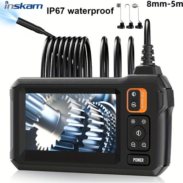 TEMU Inskam 4.3" Endoscope -, Single Lens Inspection Camera With 8mm Viewing Angle For Vehicle Maintenance & Machine Inspection