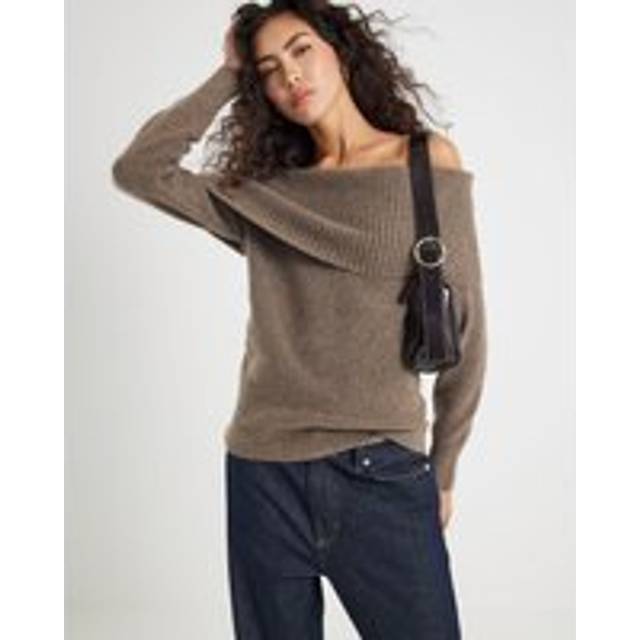 River Island Womens Brown Knitted Bardot Jumper - XS