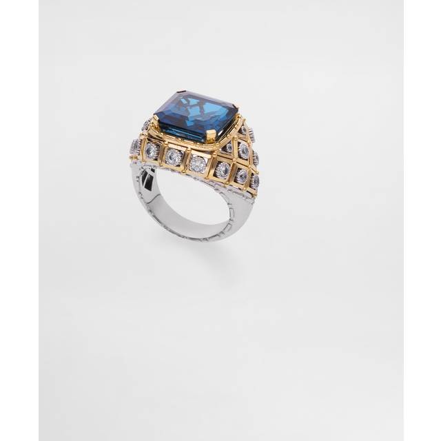 Dolce & Gabbana Eleganza Ring 18-carat White And Yellow Gold, Topazes, And Sapphires - Woman Rings Gold 64
