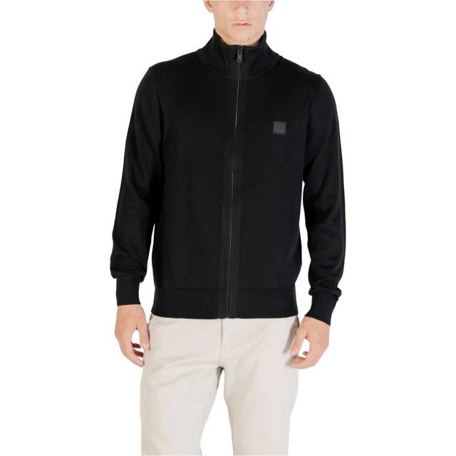 Knitted jacket in cotton and cashmere - Black