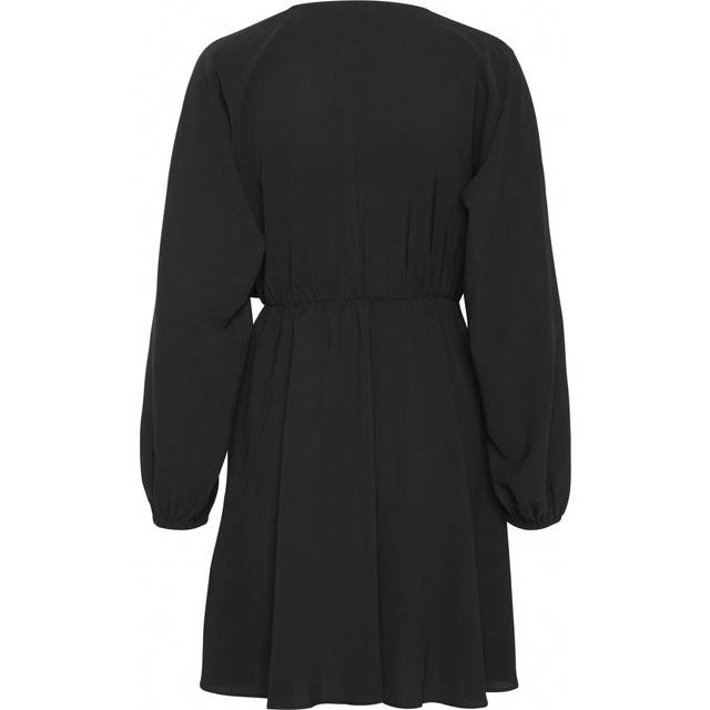 KAFFE Rie Drape Mini Dress, Black Deep