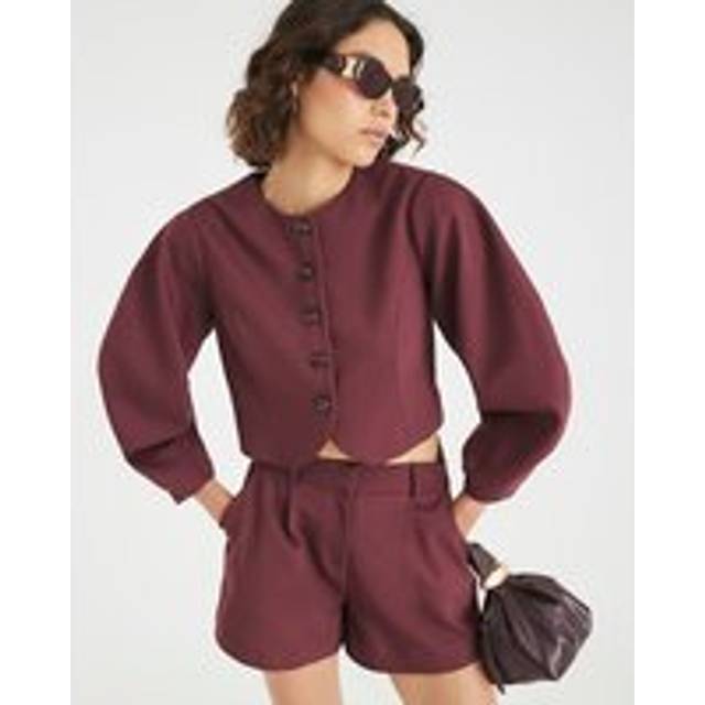 River Island Womens Red Puffed Sleeve Tailored Blazer - 8