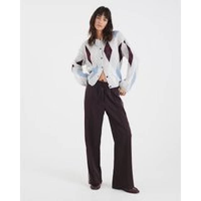 River Island Womens Red Pinstripe Tailored Wide Leg Joggers - XS