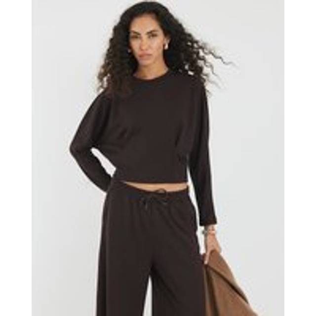 River Island Womens Brown Premium Batwing Sleeve Sweatshirt