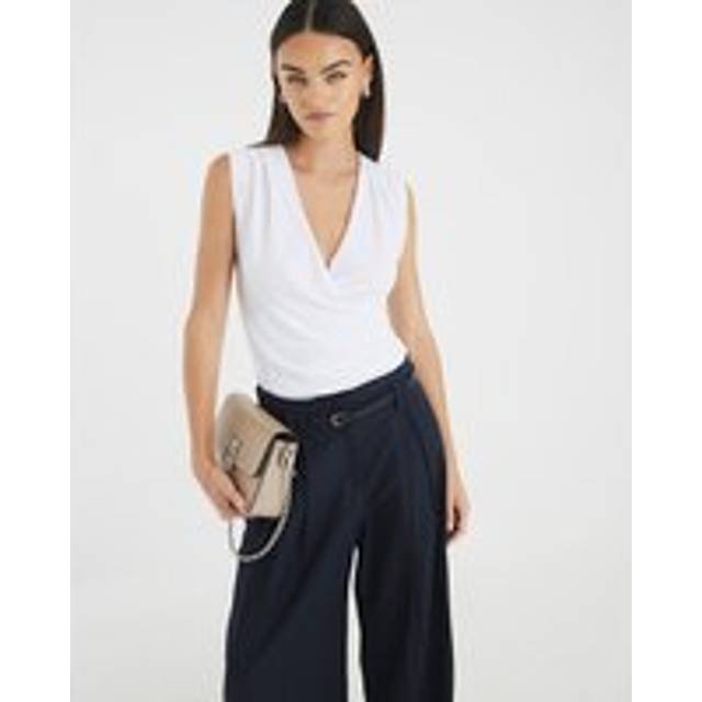 River Island Womens White Sleeveless Cowl Neck Drape Tank Top