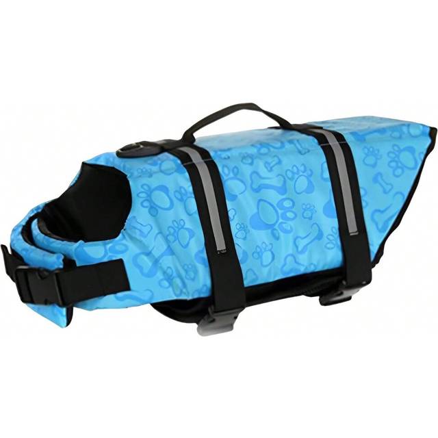 (Blue Bone, 2XL) Dog Flotation Vest Life Jacket Swimming Safety Vest with Handle Float Coat for Puppy Swimming Accessories