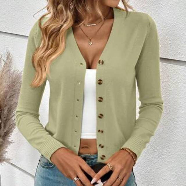 SHEIN Women&#39;s Solid Color Long Sleeve Single Breasted Cardigan, Burgundy Fall Clothes For Women,Knitted Sweater