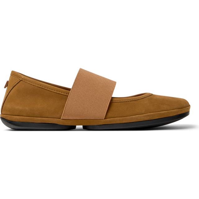 Camper för kvinnor. 21595-265 Right Nina balettpumps i brunt läder (39), Hud, Karta, Ingen, Casual - Brun, Läder (39)