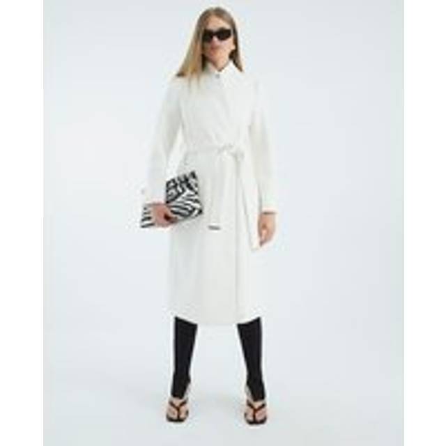 River Island Womens Cream Notch Collar Belted Wrap Coat - 20