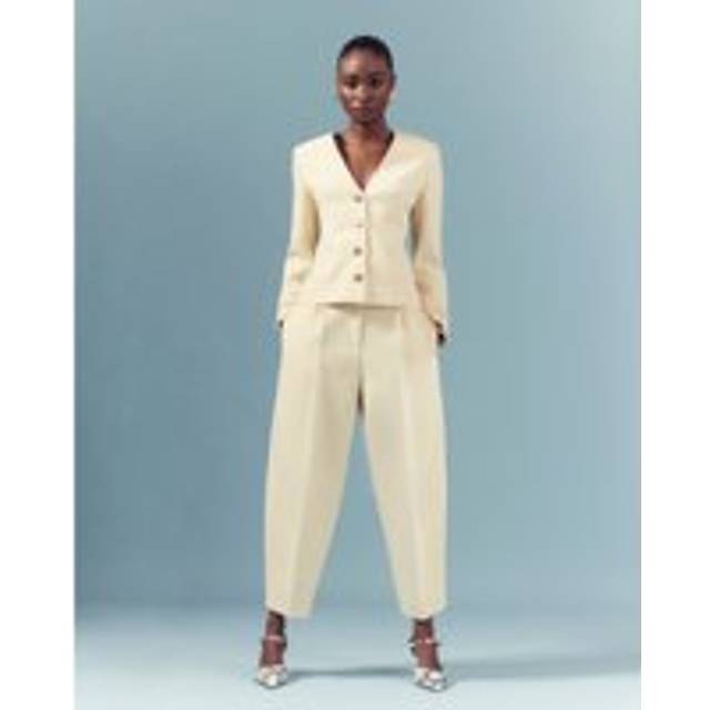 River Island Womens Yellow Slim Barrel Leg Trousers - 8
