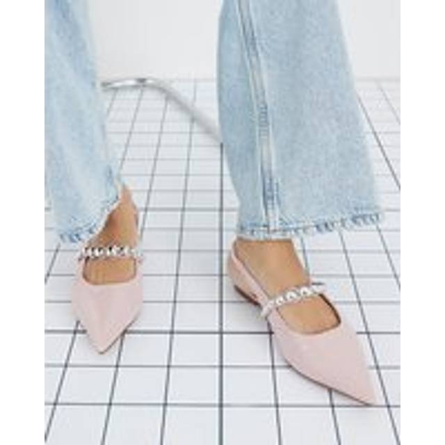 River Island Womens Pink Strapped Slingback Flat Shoes - 7