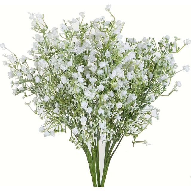 TEMU Artificial Daisy Bouquet For Wedding And Engagement Decor, Plastic Home Decor Gypsophila Flowers, Tabletop Floral Arrangement Without Container (1pcs)