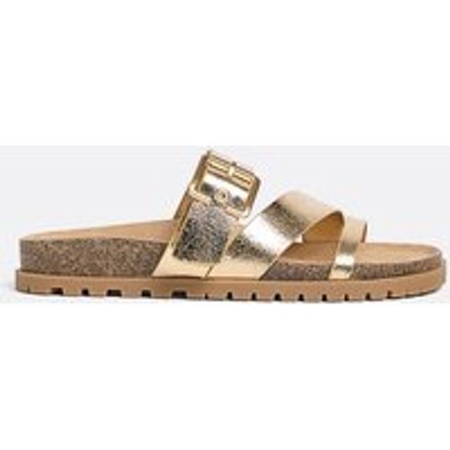 Stradivarius Flat strappy sandal GOLD 5