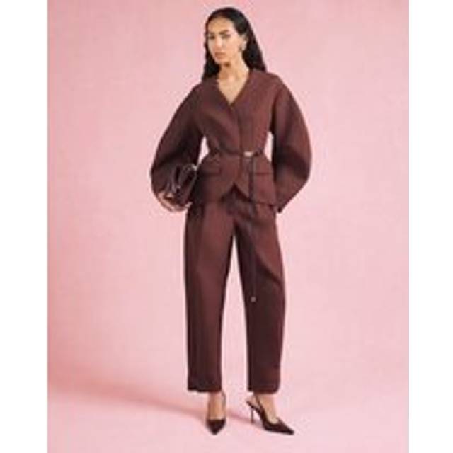 River Island Womens Brown Cocoon Sleeve Belted Blazer - 20