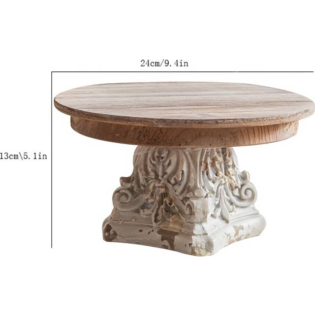 TEMU Elegant French Vintage-style Round Wooden Coffee Table With Ornate Base - Ideal For Living Room, Dining Area, Or Bedroom Decor, Serving Drinks And Displaying Decorative Items, Coffee Table Decor