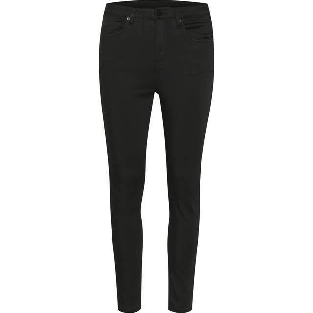 Kaffe, Jeans, Dam, 2Xl, Slim Fit High Waist Svarta Jeans