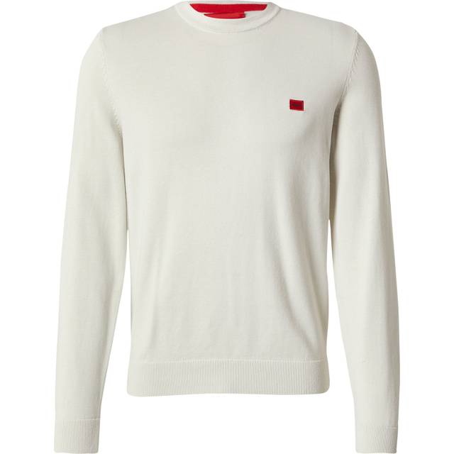 HUGO San Cassius-C1 Relaxed Fit Knitted Jumper- Natural, Natural, Size S, Men