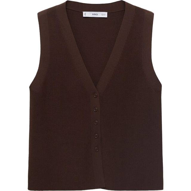Mango Strikvest Seseta Med V-hals - Choko