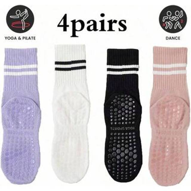 SHEIN Pilates Socks With Grips For Women Yoga Socks Non Slip Socks Of 4pairs