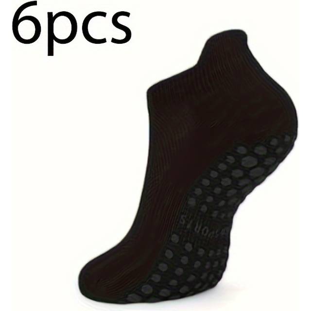 TEMU 6 Pairs Pilates Socks Yoga Grip Socks For Women - Workout Socks With , Design For Yoga, Barre, Hospital Floors & Barefoot Training Multi- Fitness Socks, Ideal Gift