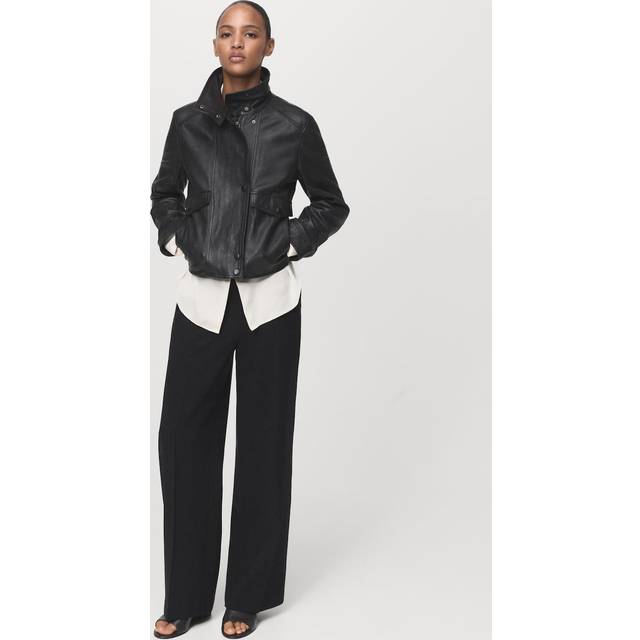 Mango Carlos Mid Rise Tailored Trousers, Black