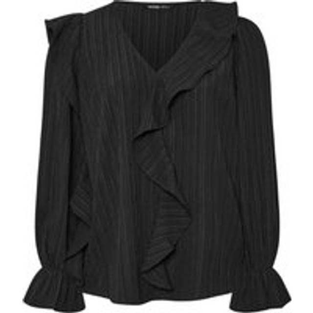 Yours Curve Black Textured Ruffle Blouse, Women's Curve & Plus Size, Yours - 22-24