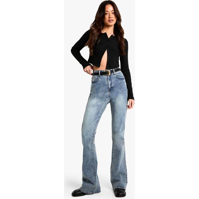 Womens Tall Comfort Stretch High Waist Flared Jean - Vintage Wash - 16/34L