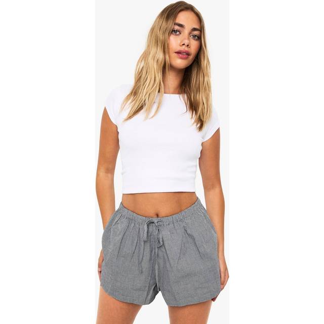 Womens Woven Flippy Gingham short - Black - 10