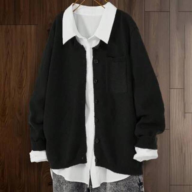 Flirla Plus Size Women&#39;s Casual Loose Long Sleeve Pocket Open Cardigan, Autumn/Winter Fall Cloth For Women