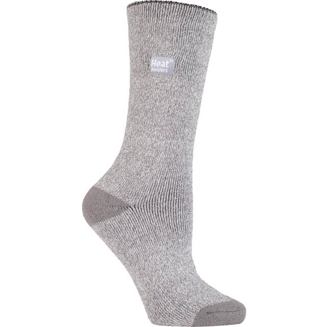 Heat Holders Lite - 3 Pair Multipack Womens Thermal Socks for Winter - Silver - UK 4-8