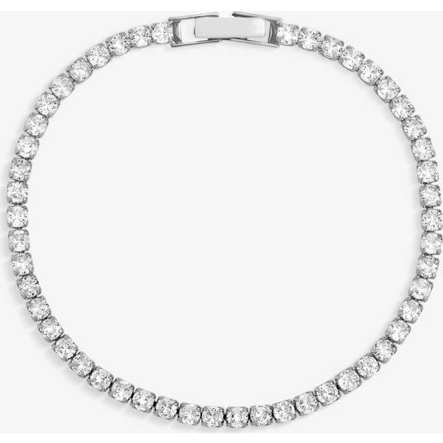 Jon Richard Rhodium Plated And Cubic Zirconia Round Tennis Bracelet, Multi, Women - Print