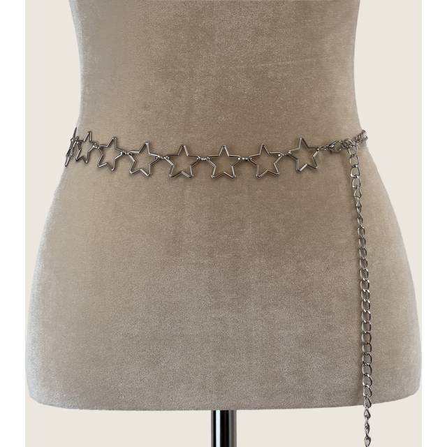 TEMU Metal Hollow Chain Belt Thin Waist Belt All-match Belt With Jeans Dress Pant Chain