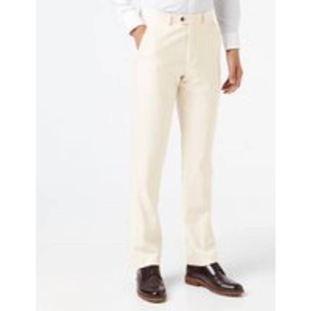 Pencil Stripe Dress Trousers - Retro 1920s Style - Beige - 36