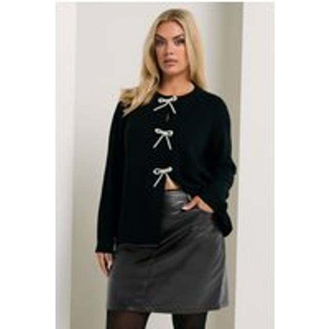 Yours Curve Black Faux Leather Mini Skirt, Women's Curve & Plus Size, Yours - 18