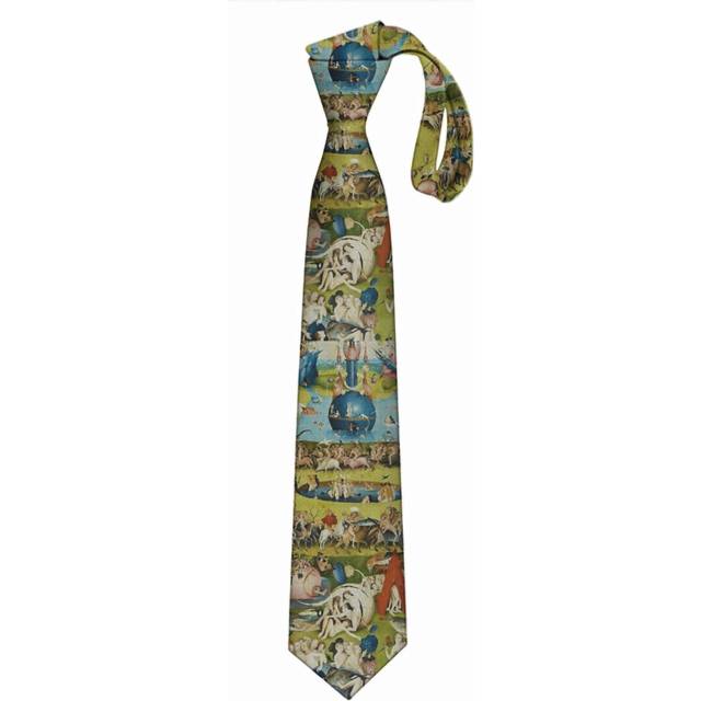 (Hieronymus Bosch - Garden Of Earthly Delights Poster=11418) Men's Tie Printed Skinny Tie Fashion Cool Necktie for Men, Casual Gentleman Novelry Funny
