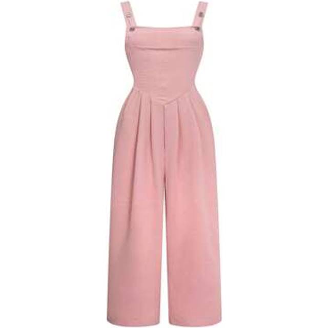 SHEIN Coachella Ready 2025 | Plus Size Boho Overalls With Pockets | Summer Outfits For Women | Festival Jumpsuit & Rave Wear | Airy Chic Light Pink Wide - L
