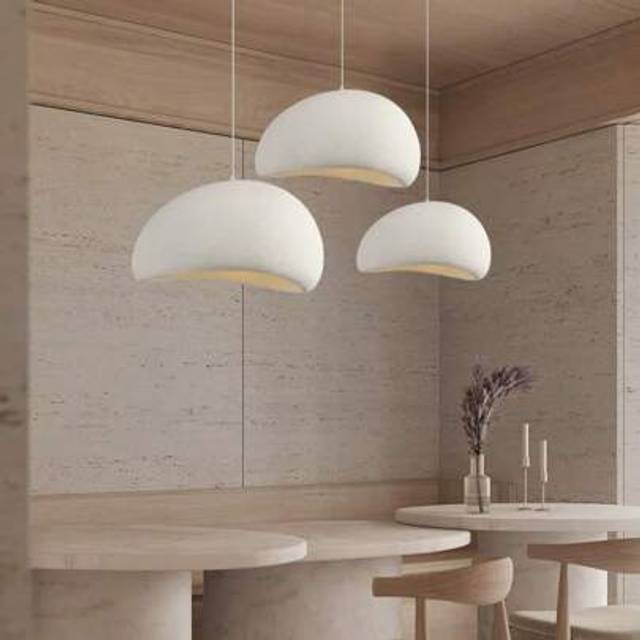 SHEIN Designer Restaurant Pendant Light, Nordic Style Cream Atmosphere, Living Room, Bedroom, Creative Personal Japandi Single Head Bar Counter Lamp, Boutiq