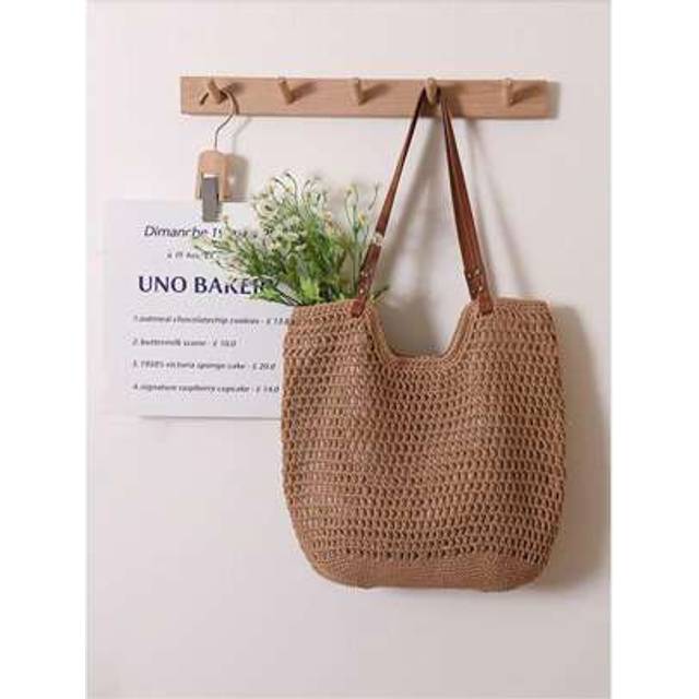 SHEIN Casual Hollow Shoulder Bag Summer Beach Bag