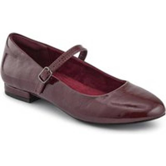 Buckle Fastening Mary Jane Ballet Pumps - WBINS42061 / 327 844 - Burgundy Patent - 5