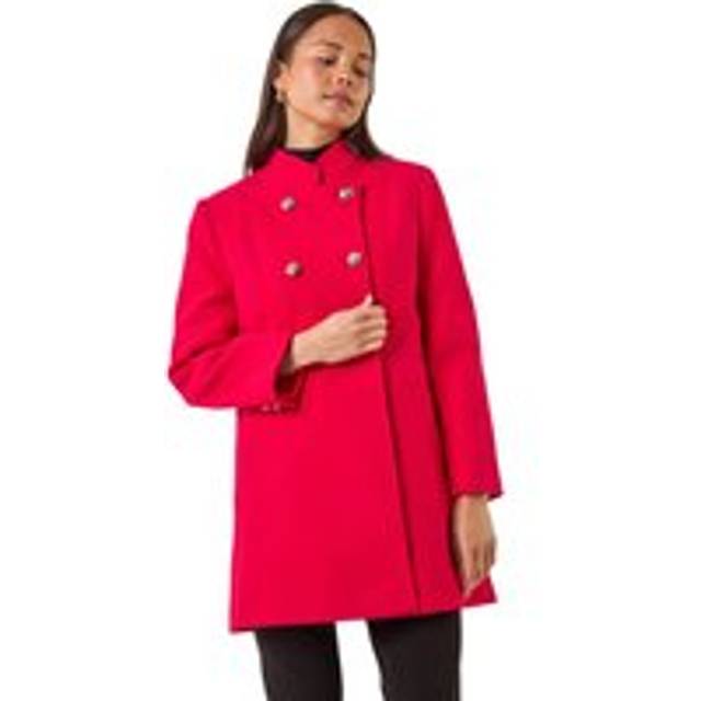 Military Buttoned Coat - Red - 16