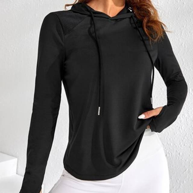 SHEIN Drawstring Hooded Sports Sweatshirt Fall Hoodie Sweatshirts