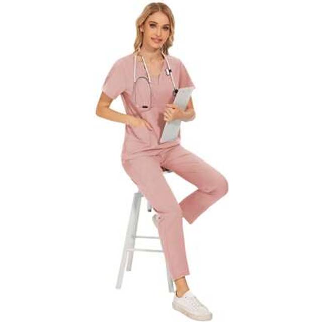 SHEIN Uniform Nurse Women Costume Scrub Top Joggers Sets Nursery Children&#39;s Playground Work Wear Comfortable Suit Uniforms