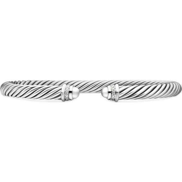 David Yurman - sterling silver Classic Cable diamond bracelet (5mm) - women - Diamond/Sterling Silver - L