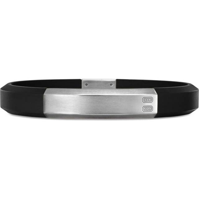David Yurman - sterling silver Streamline ID bracelet (10mm) - men - Rubber/Sterling Silver - S