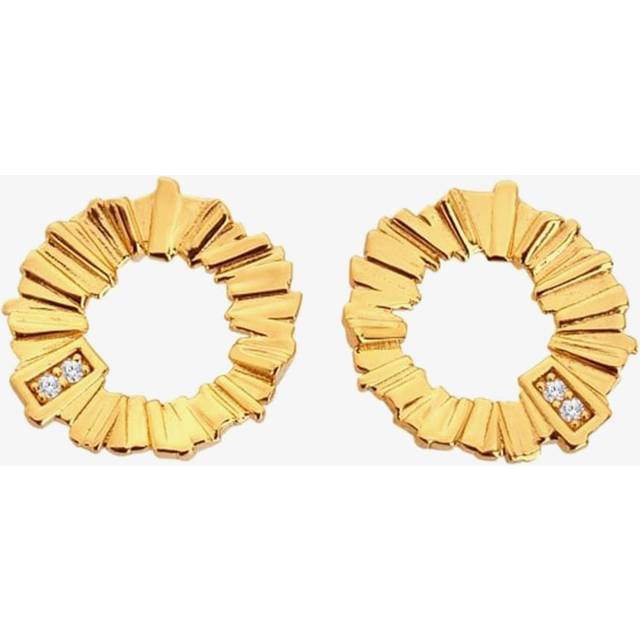 Hot Diamonds X Gold Edit Believe Gold Plated Diamond Open Circle Stud Earrings DE837