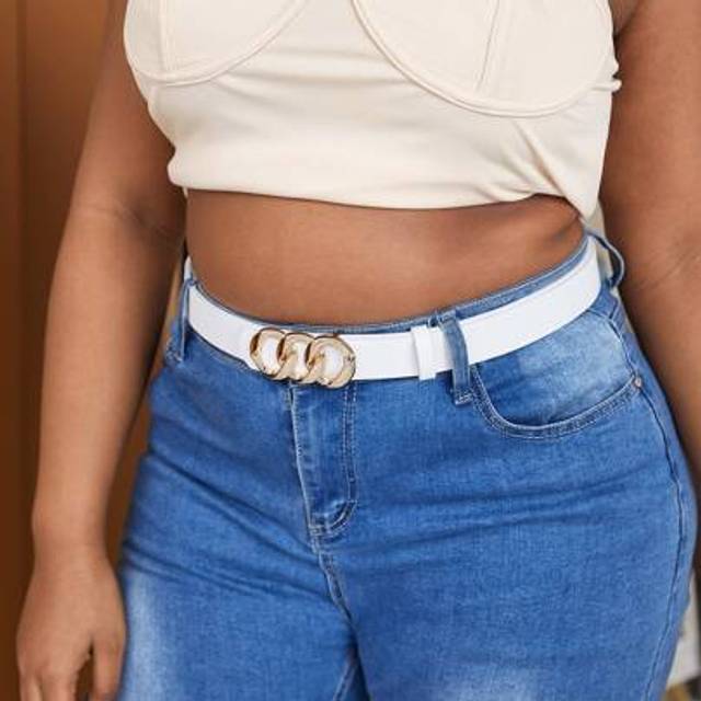 SHEIN 135CM Plus Size Chain Buckle Belt With Punch Tool Casual Summer, School Fall, Autumn, Halloween