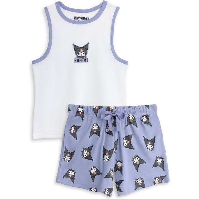 (X-Small) Hello Kitty Vest and Shorts Pyjama Set (Womens Purple)