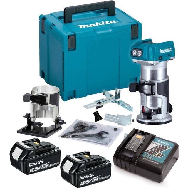 Makita Drt50rmj 18v Lxt Cordless Brushless Laminate Router Trimmer + Bevel Base