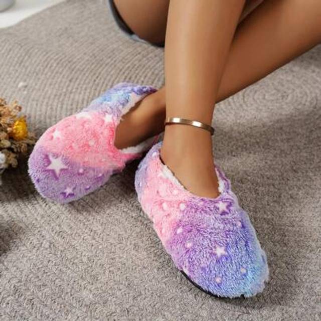 SHEIN Women&#39;s Indoor Slippers, Soft Sole Socks Style House Slippers, Machine Washable